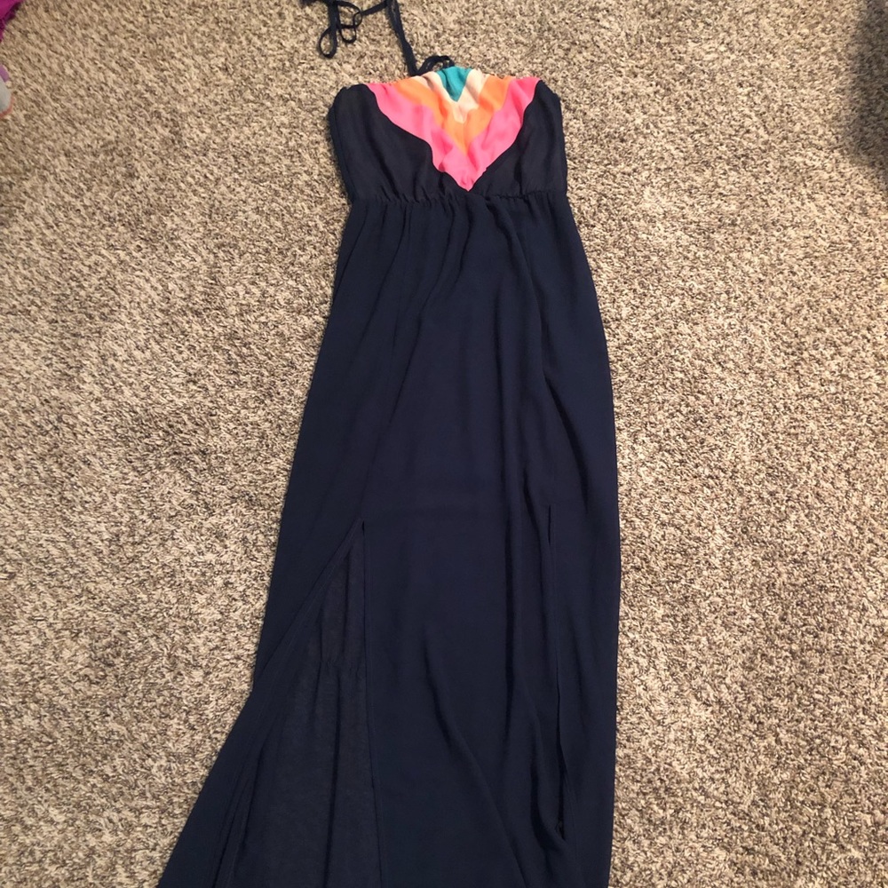 EUC halter maxi dress